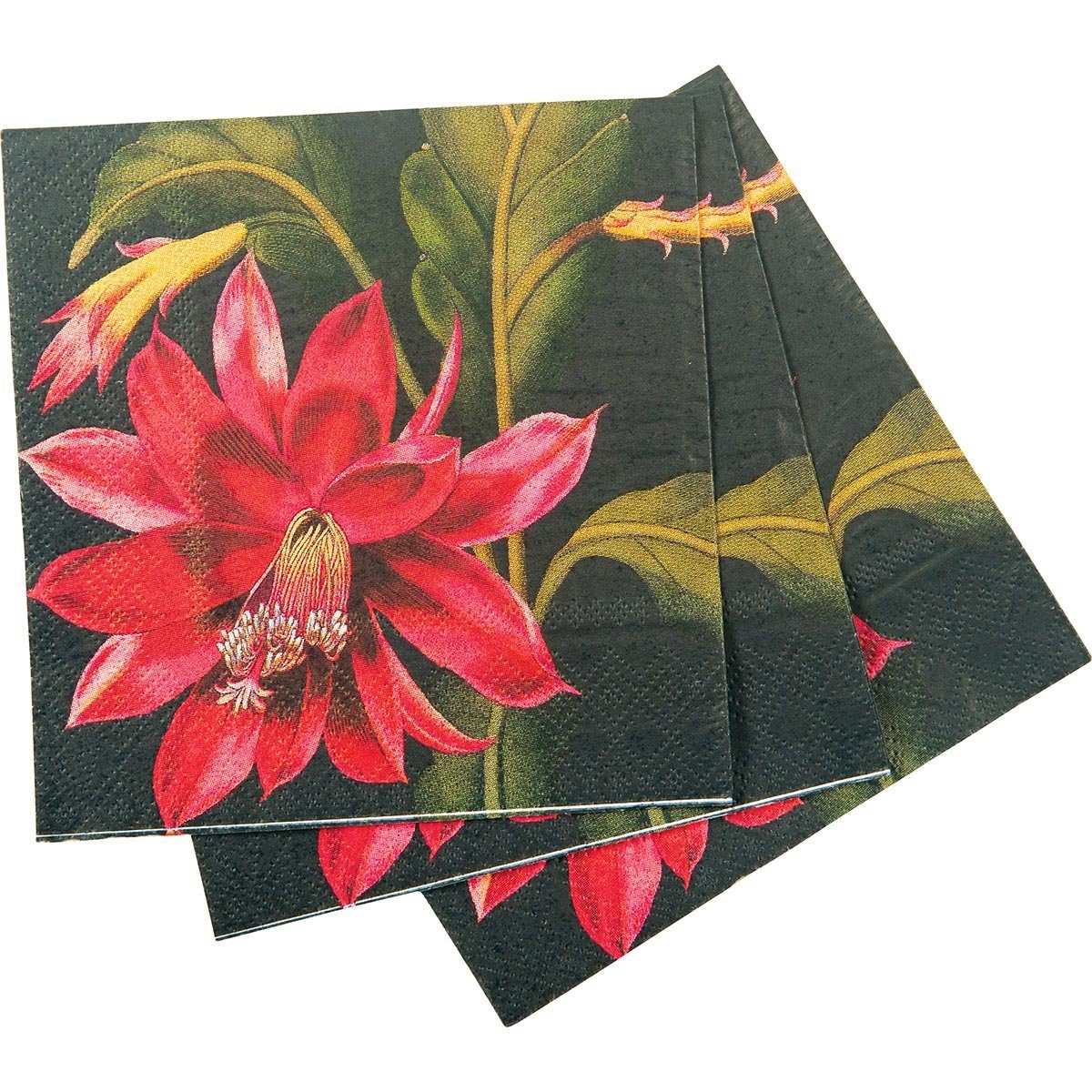 Orchid Cactus Paper Cocktail Napkins (Pack of 20) Paper Cocktail Napkin - rockflowerpaper