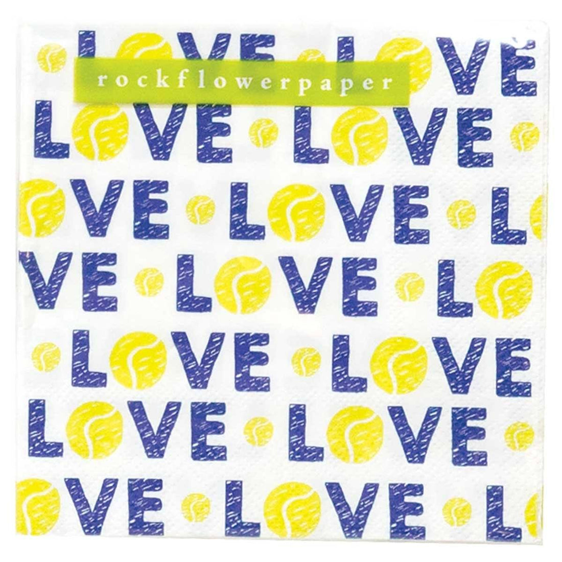 Tennis Love Paper Cocktail Napkins (Pack of 20) Paper Cocktail Napkin - rockflowerpaper