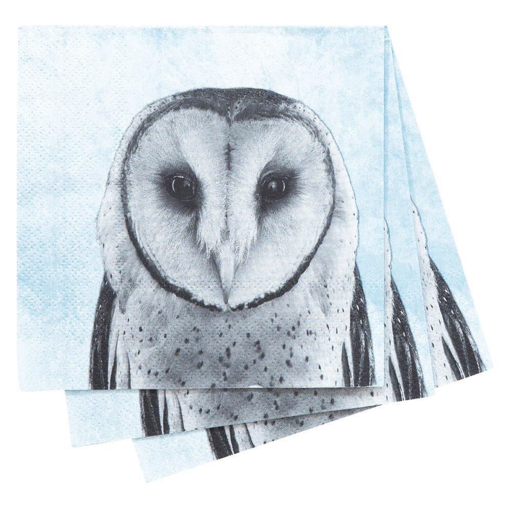 Snowy Owl Paper Cocktail Napkins (Pack of 20) Paper Cocktail Napkin - rockflowerpaper