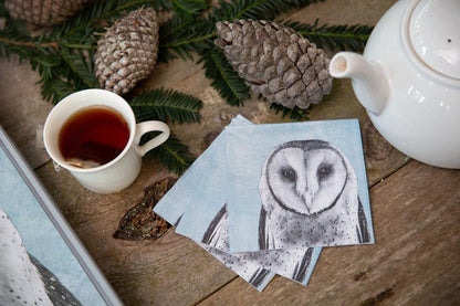 Snowy Owl Paper Cocktail Napkins (Pack of 20) Paper Cocktail Napkin - rockflowerpaper