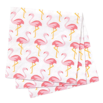Pink Flamingos Paper Cocktail Napkins (Pack of 20) Paper Cocktail Napkin - rockflowerpaper