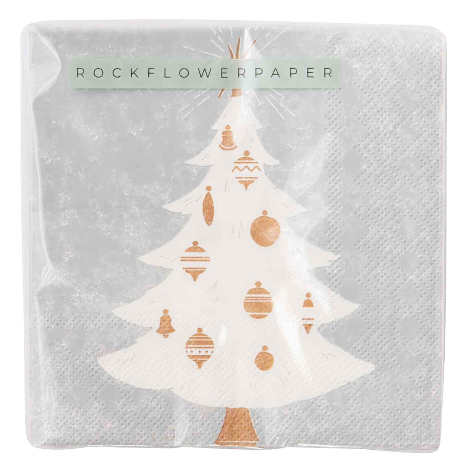 Winter White Tree Paper Cocktail Napkins (Pack of 20) Paper Cocktail Napkin - rockflowerpaper