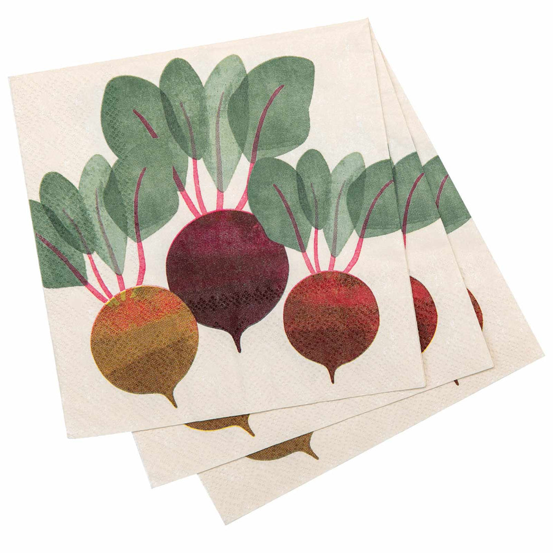 Three Beets Paper Cocktail Napkins (Pack of 20) Paper Cocktail Napkin - rockflowerpaper