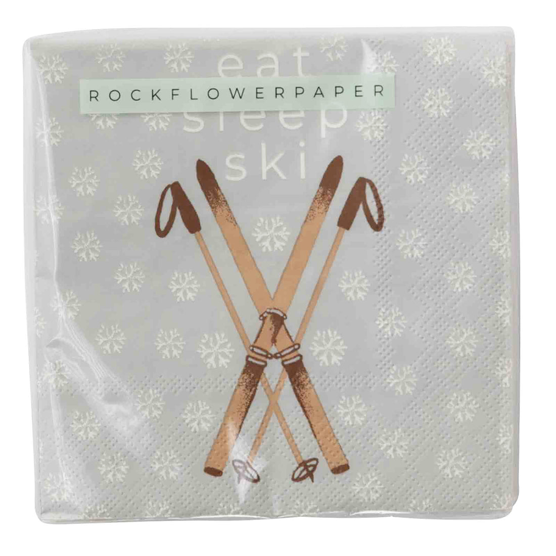 Eat Sleep Ski Paper Cocktail Napkins (Pack of 20) Paper Cocktail Napkin - rockflowerpaper