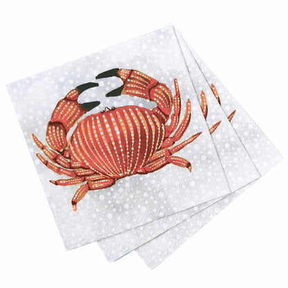 Crab Paper Cocktail Napkins (Pack of 20) Paper Cocktail Napkin - rockflowerpaper