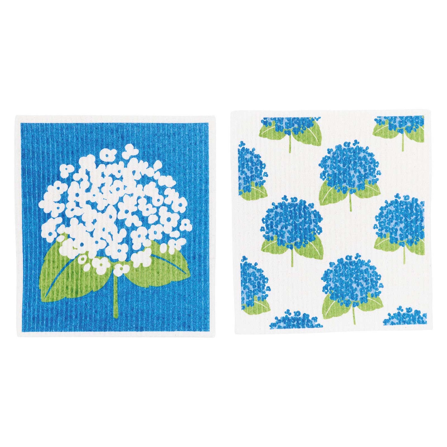 Hydrangea Eco-Friendly blu Sponge Cloth- Set of 2 Eco Cloth - rockflowerpaper