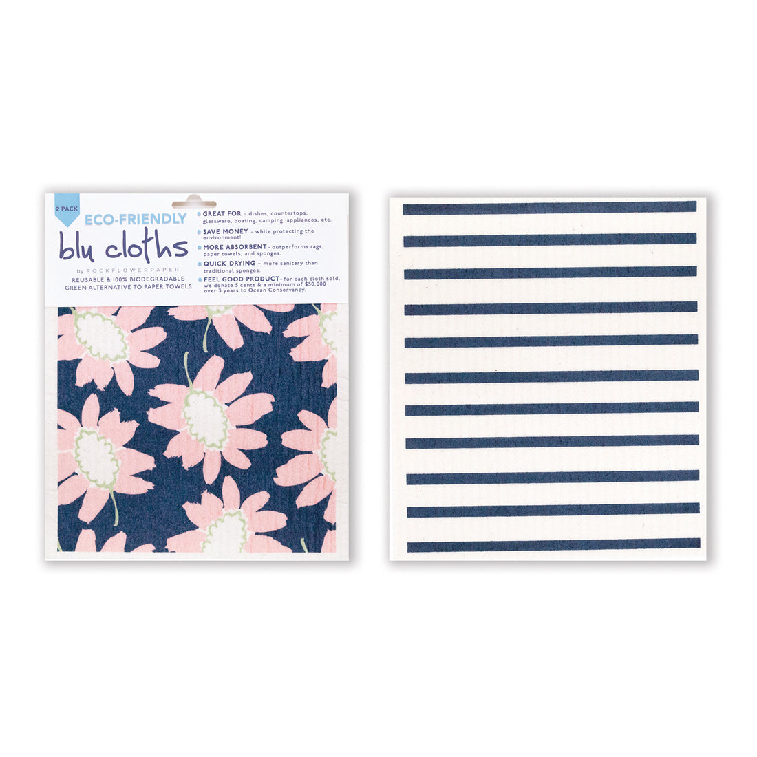 Callie Eco-Friendly blu Sponge Cloth - Set of 2 Eco Cloth - rockflowerpaper