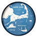 Coastal Cape  Round Laquer Serving Tray