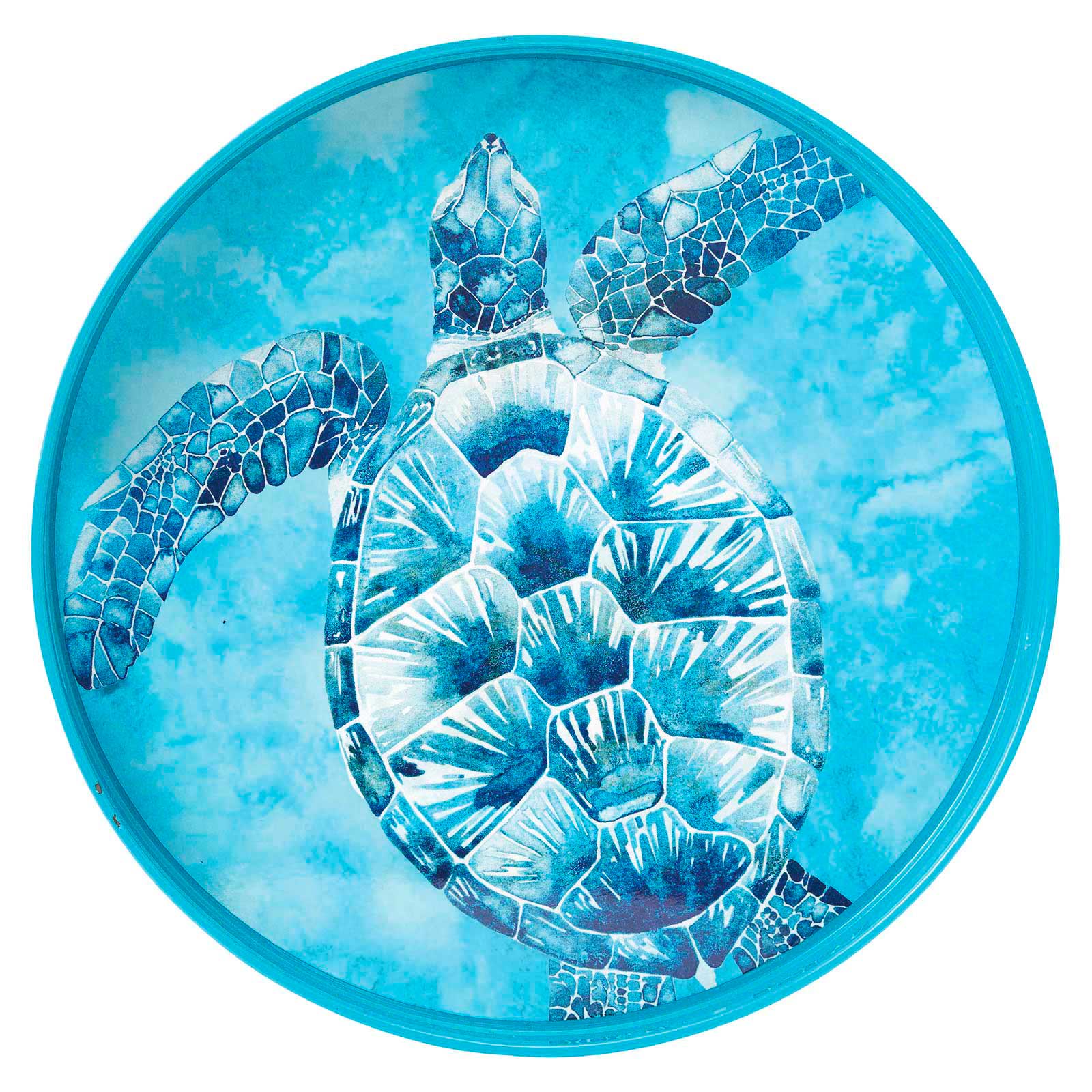 Sea Turtle 15 Inch Round Tray Tray - rockflowerpaper