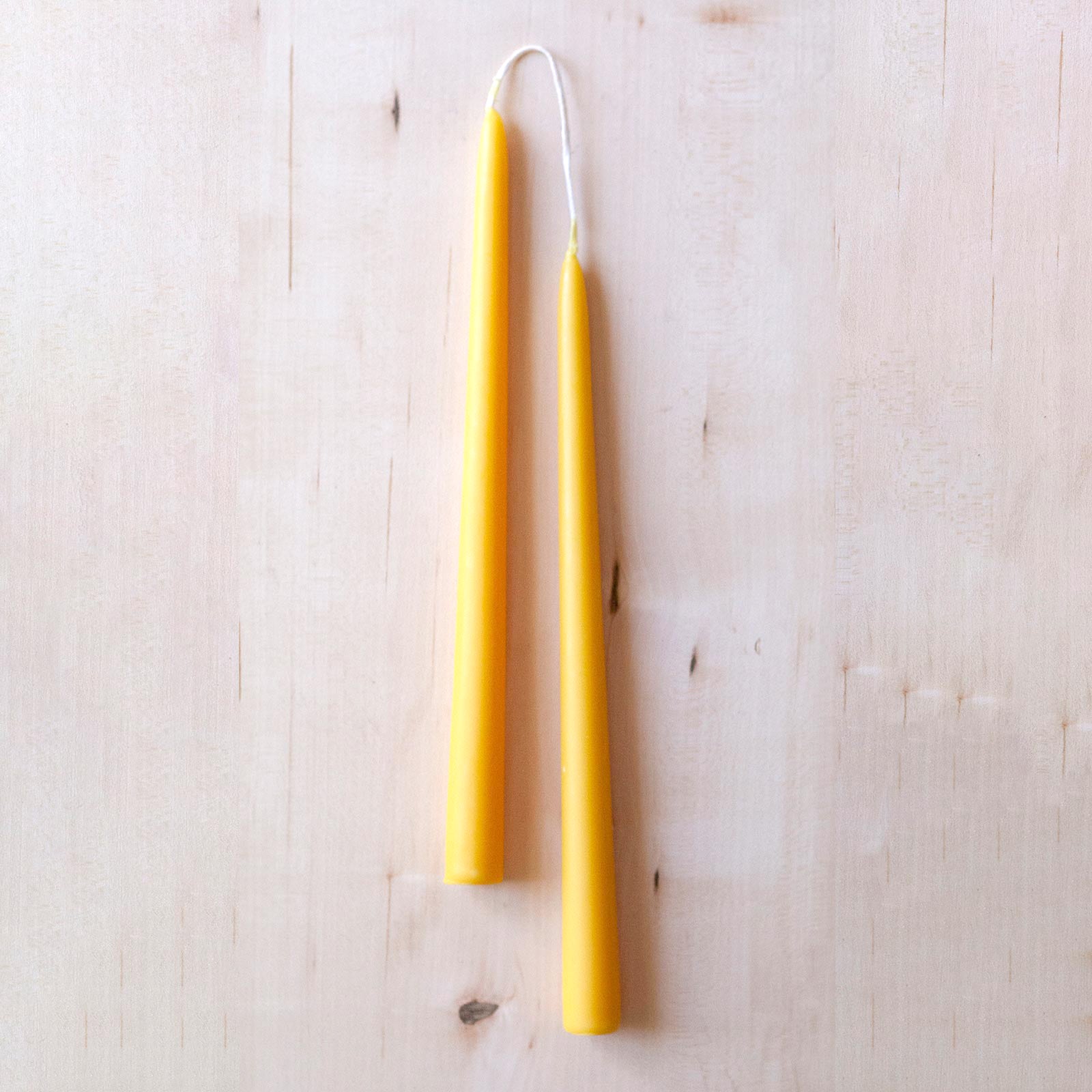 Honey Beeswax 12 inch Taper Candles (one pair) Candle - rockflowerpaper