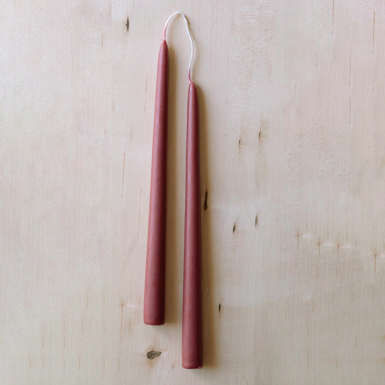 Rose Beeswax 12 inch Taper Candles (one pair) Candle - rockflowerpaper