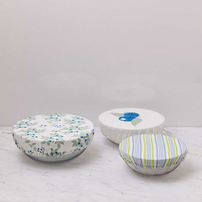 Blueberries blu Kitchen Food Storage Covers (Set of 3 ) Eco Dish Cover - rockflowerpaper