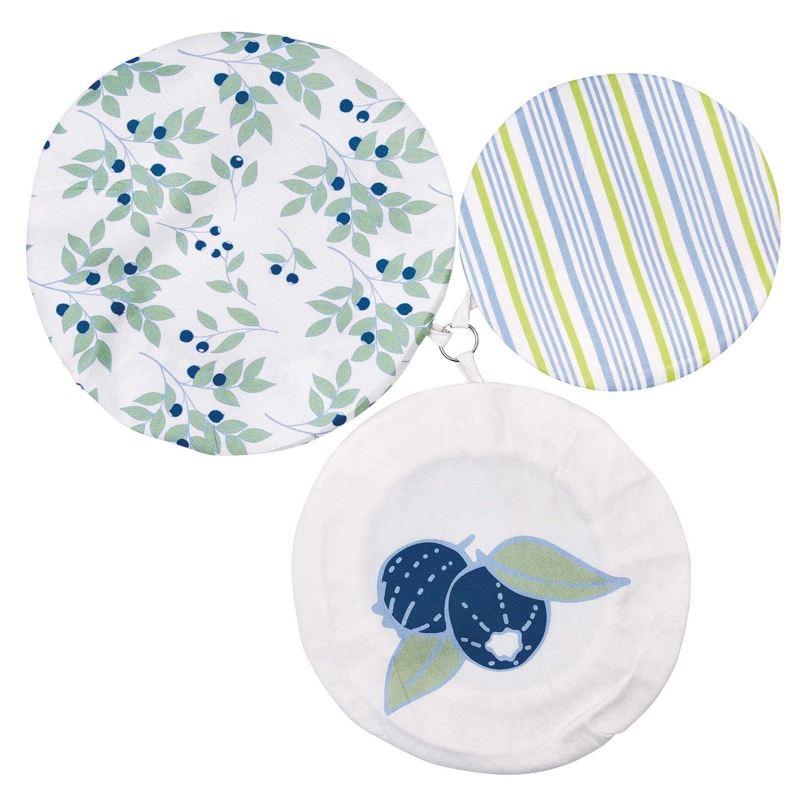 Blueberries blu Kitchen Food Storage Covers (Set of 3 ) Eco Dish Cover - rockflowerpaper