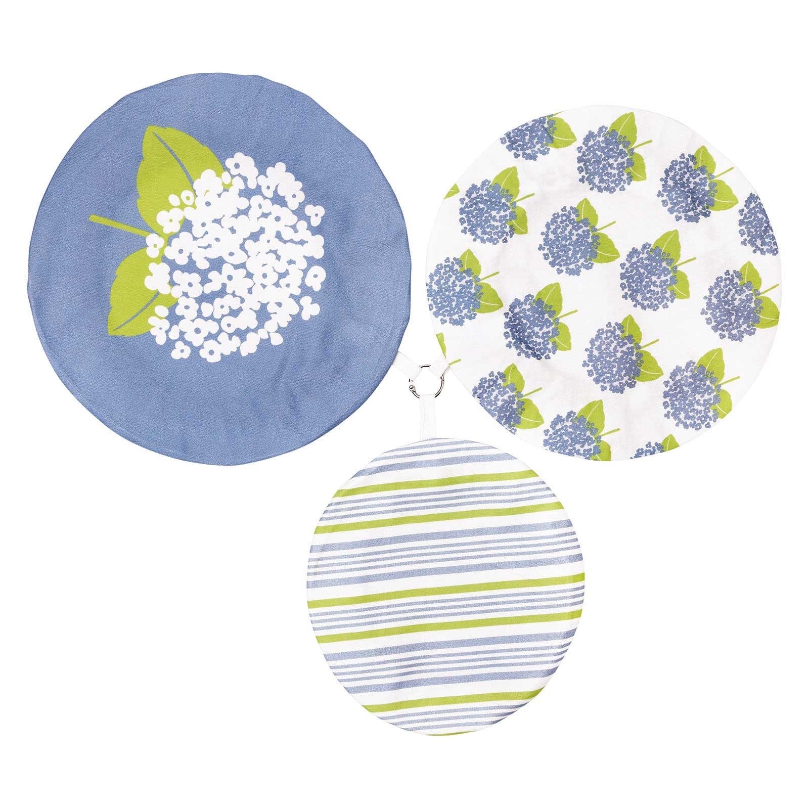 Hydrangea blu Kitchen Food Storage Covers (Set of 3 ) Eco Dish Cover - rockflowerpaper