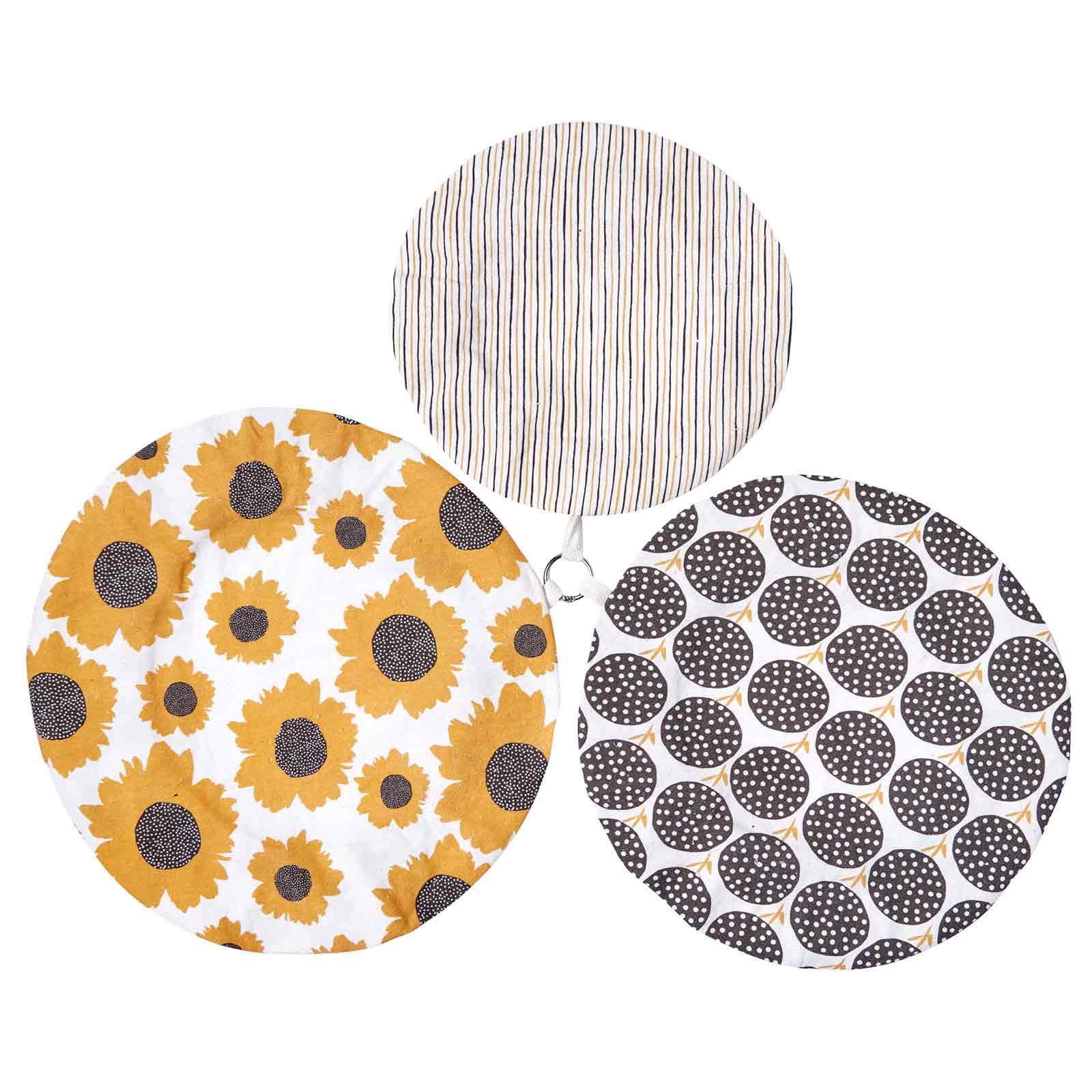 Sunflowers blu Kitchen Food Storage Covers (Set of 3 ) Eco Dish Cover - rockflowerpaper