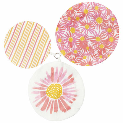 Daisies blu Kitchen Food Storage Covers (Set of 3 ) Eco Dish Cover - rockflowerpaper
