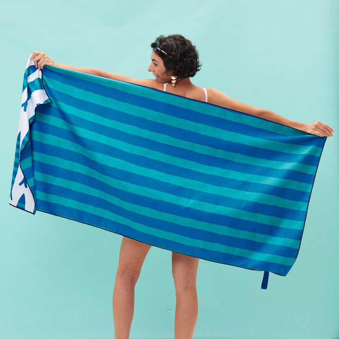 Sardine Reversible Eco Beach Towel Beach Towel - rockflowerpaper