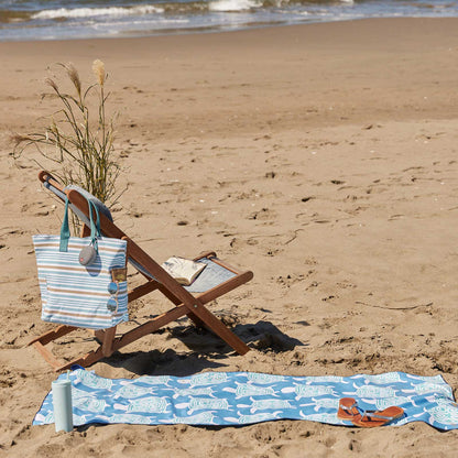 Save The Oceans Reversible Eco Beach Towel Beach Towel - rockflowerpaper