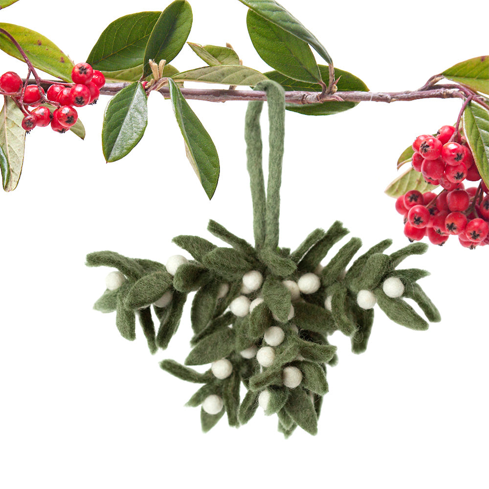 Mistletoe Felt Ornament Ornament - rockflowerpaper