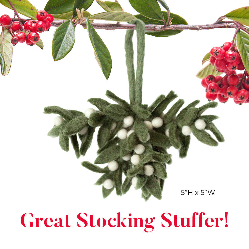 Mistletoe Felt Ornament Ornament - rockflowerpaper