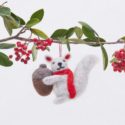 Squirrel Felt Ornament Ornament - rockflowerpaper