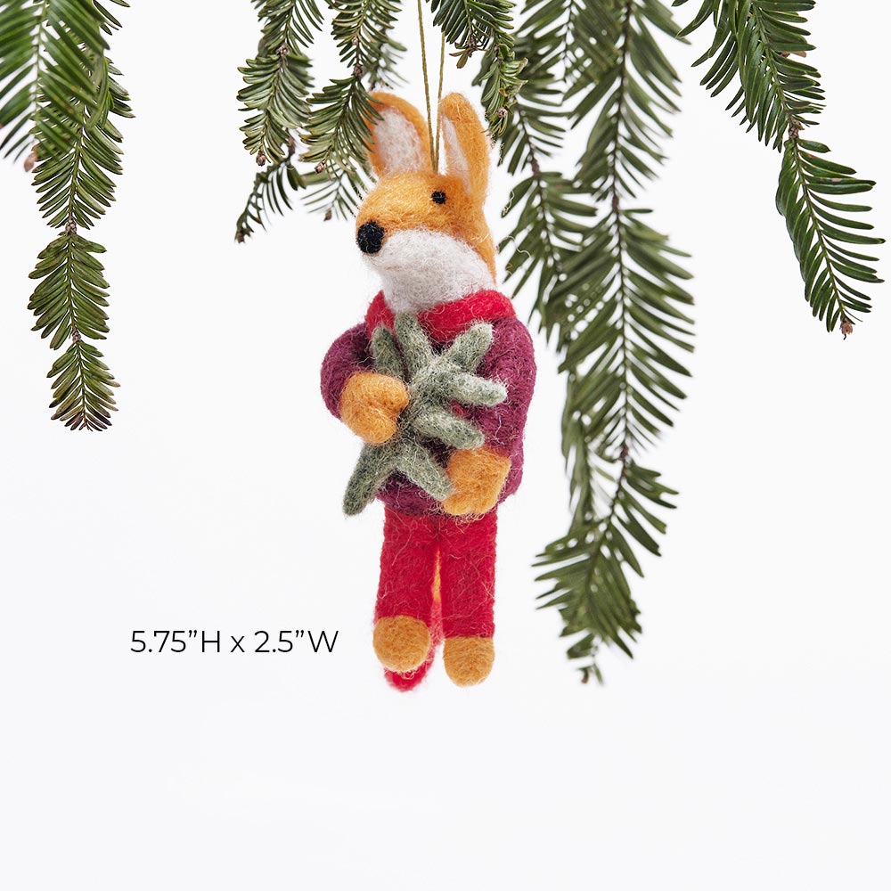 Fox Felt Ornament Ornament - rockflowerpaper