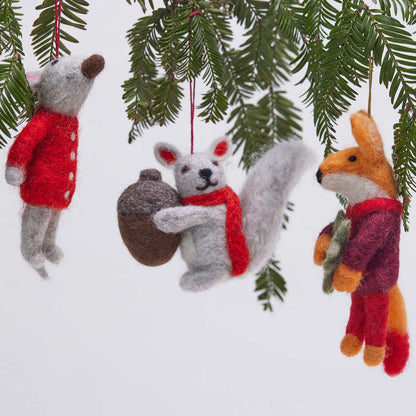 Red Sweater Mouse Felt Ornament Ornament - rockflowerpaper