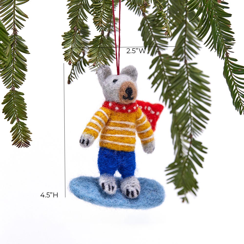 Polar Bear Felt Ornament Ornament - rockflowerpaper