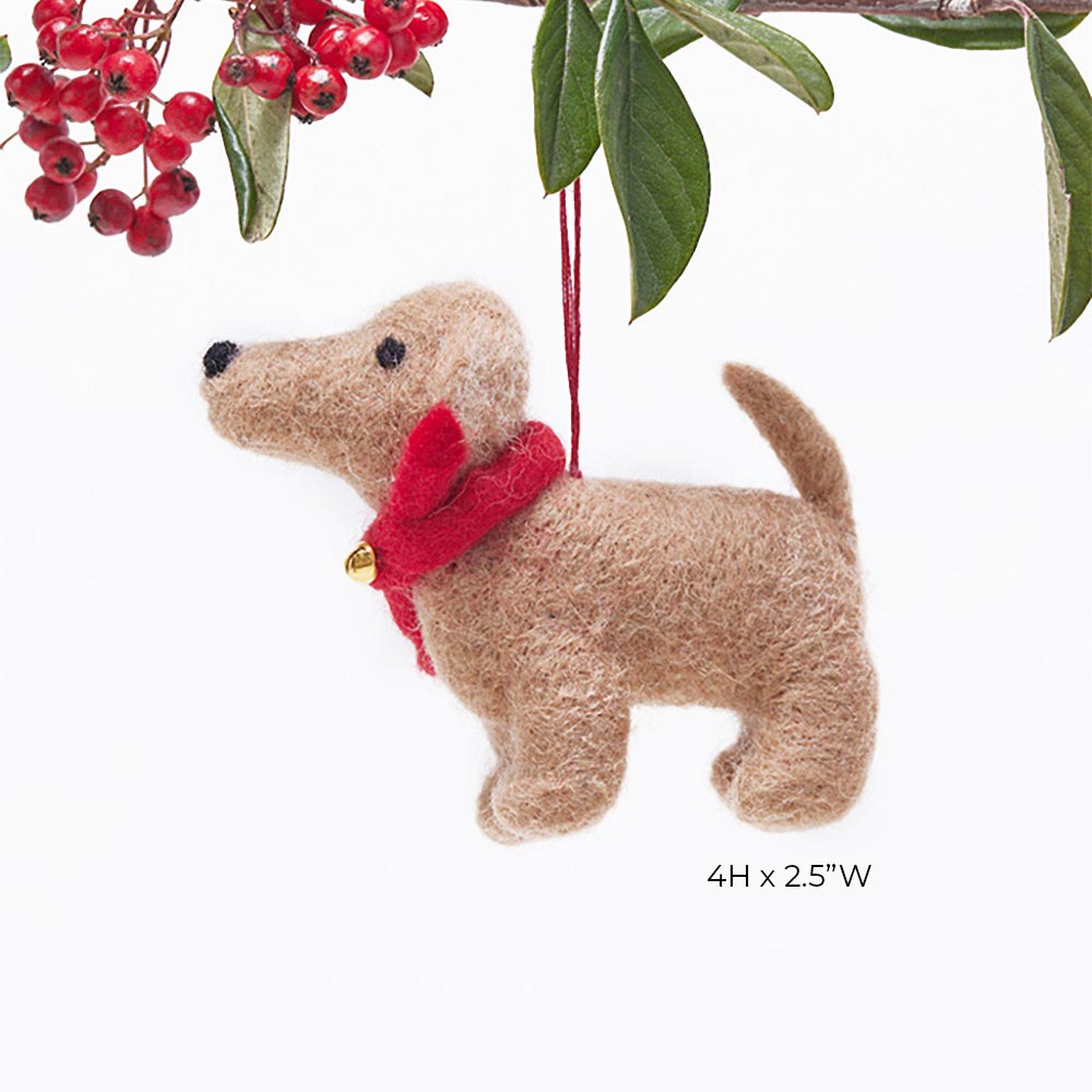Dachshund Dog Felt Ornament Ornament - rockflowerpaper