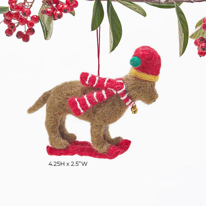 Ski Dog Felt Ornament Ornament - rockflowerpaper