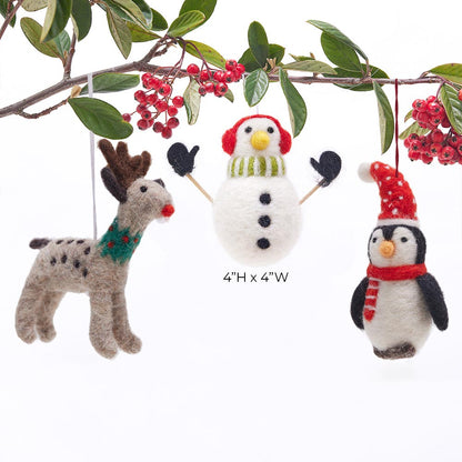 Snowman Felt Ornament Ornament - rockflowerpaper