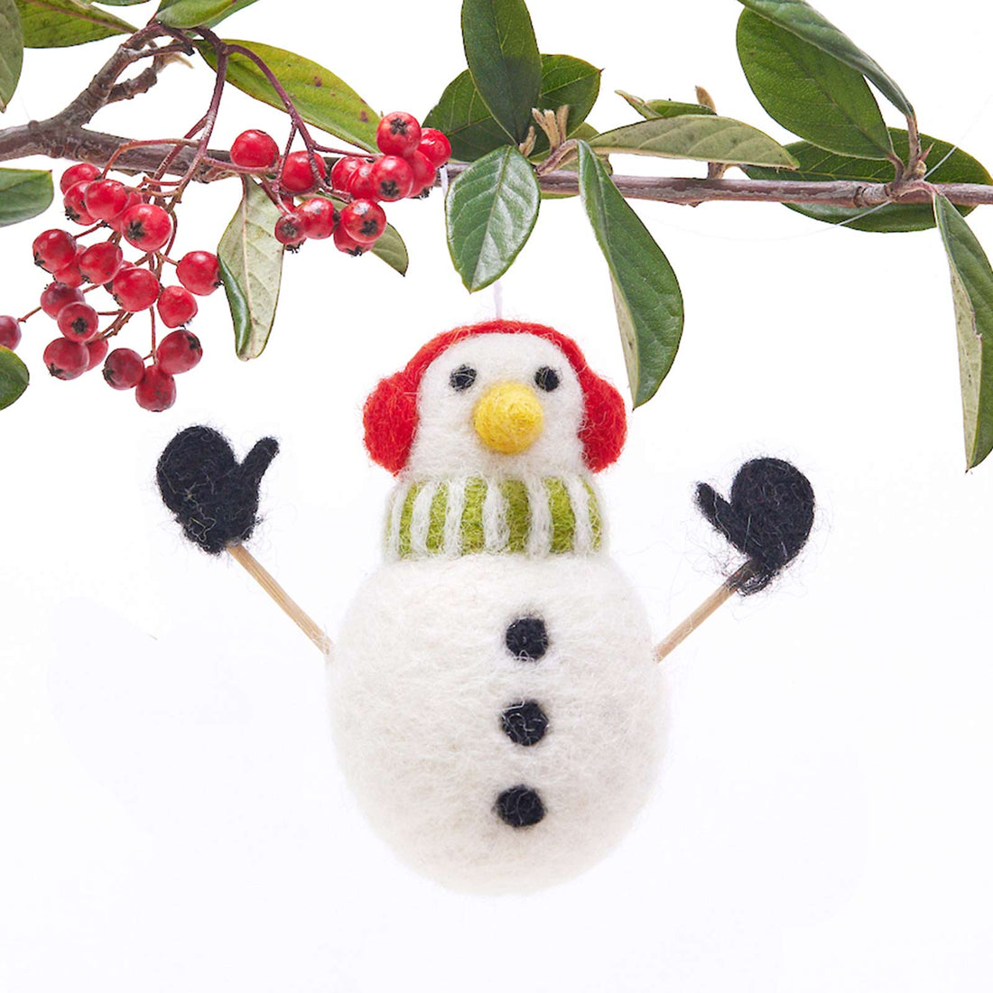Snowman Felt Ornament Ornament - rockflowerpaper