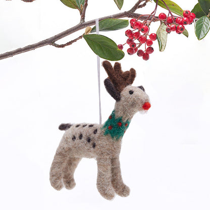 Deer Felt Ornament Ornament - rockflowerpaper