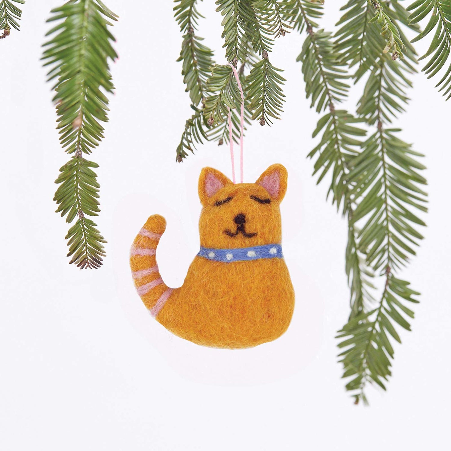 Orange Cat Felt Ornament Ornament - rockflowerpaper