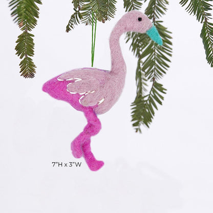 Flamingo Felt Ornament Ornament - rockflowerpaper