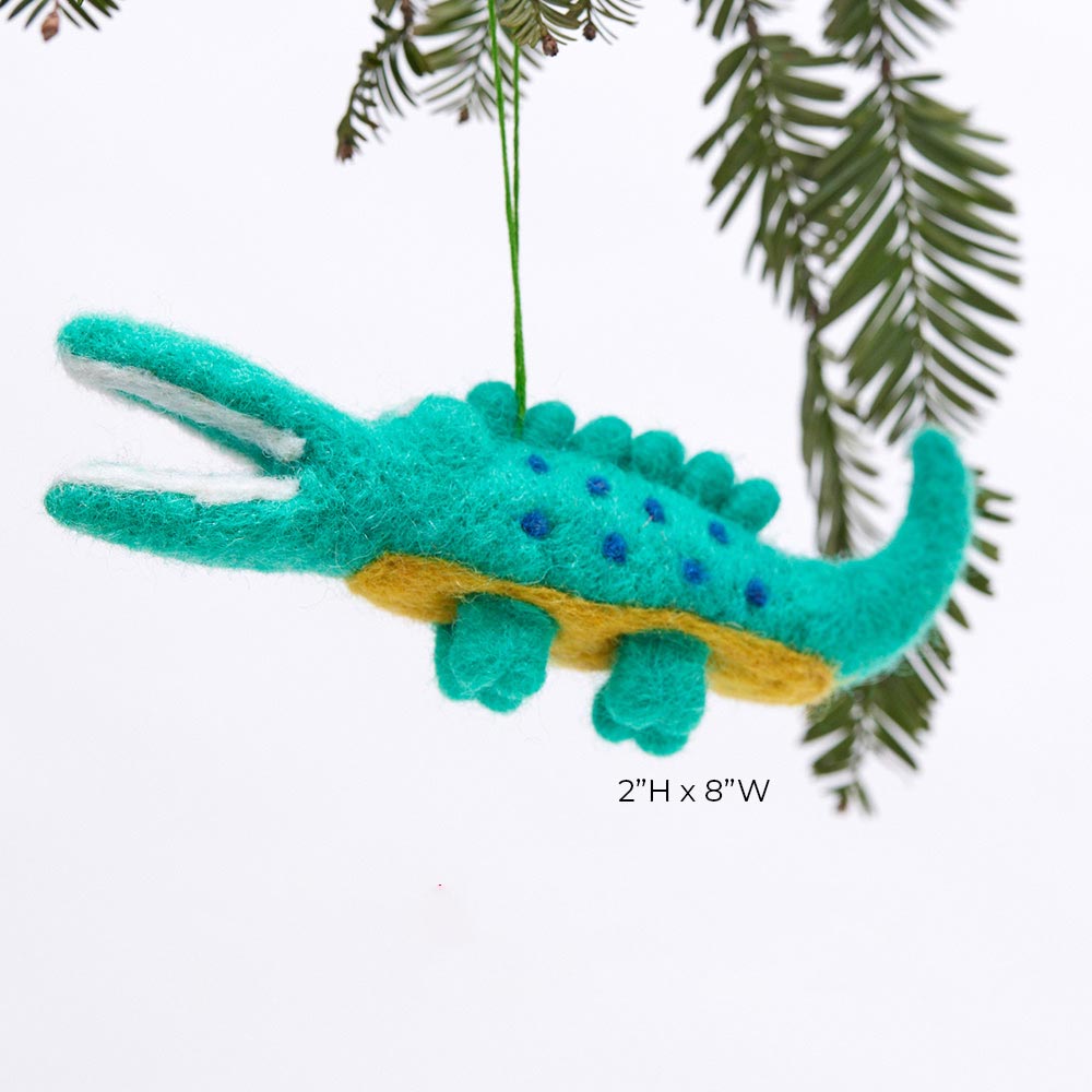 Cute Little Alligator Felt Ornament Ornament - rockflowerpaper