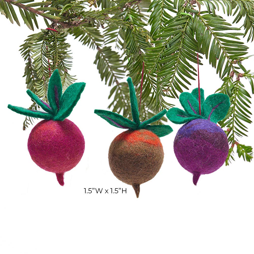 Festive Beets Felt Ornaments - Pack 3 Ornament - rockflowerpaper