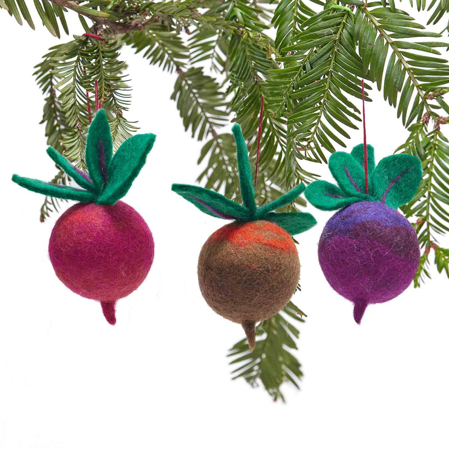 Festive Beets Felt Ornaments - Pack 3 Ornament - rockflowerpaper