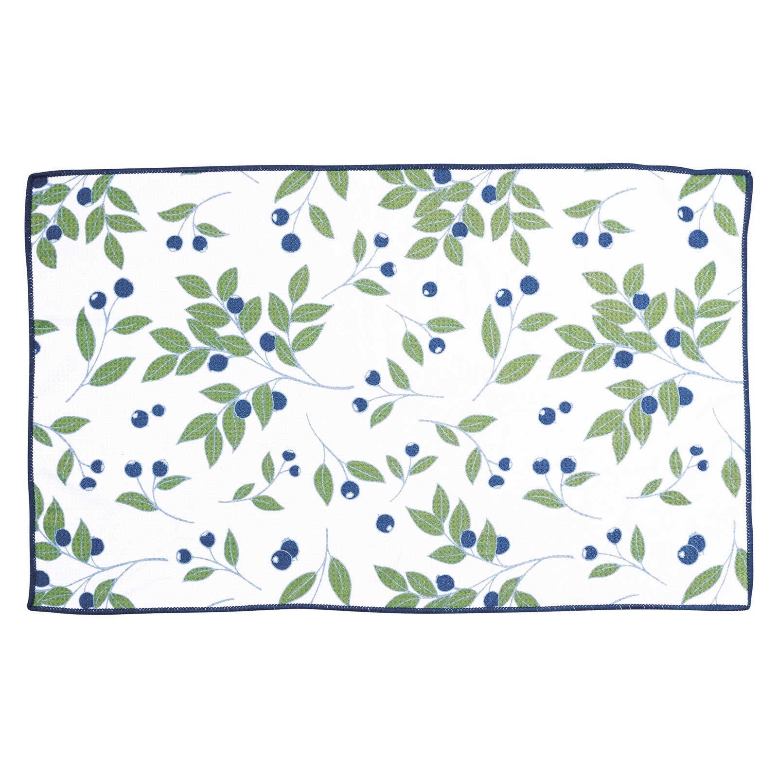 Pressed Petals Blu Kitchen Tea Towel – rockflowerpaper LLC