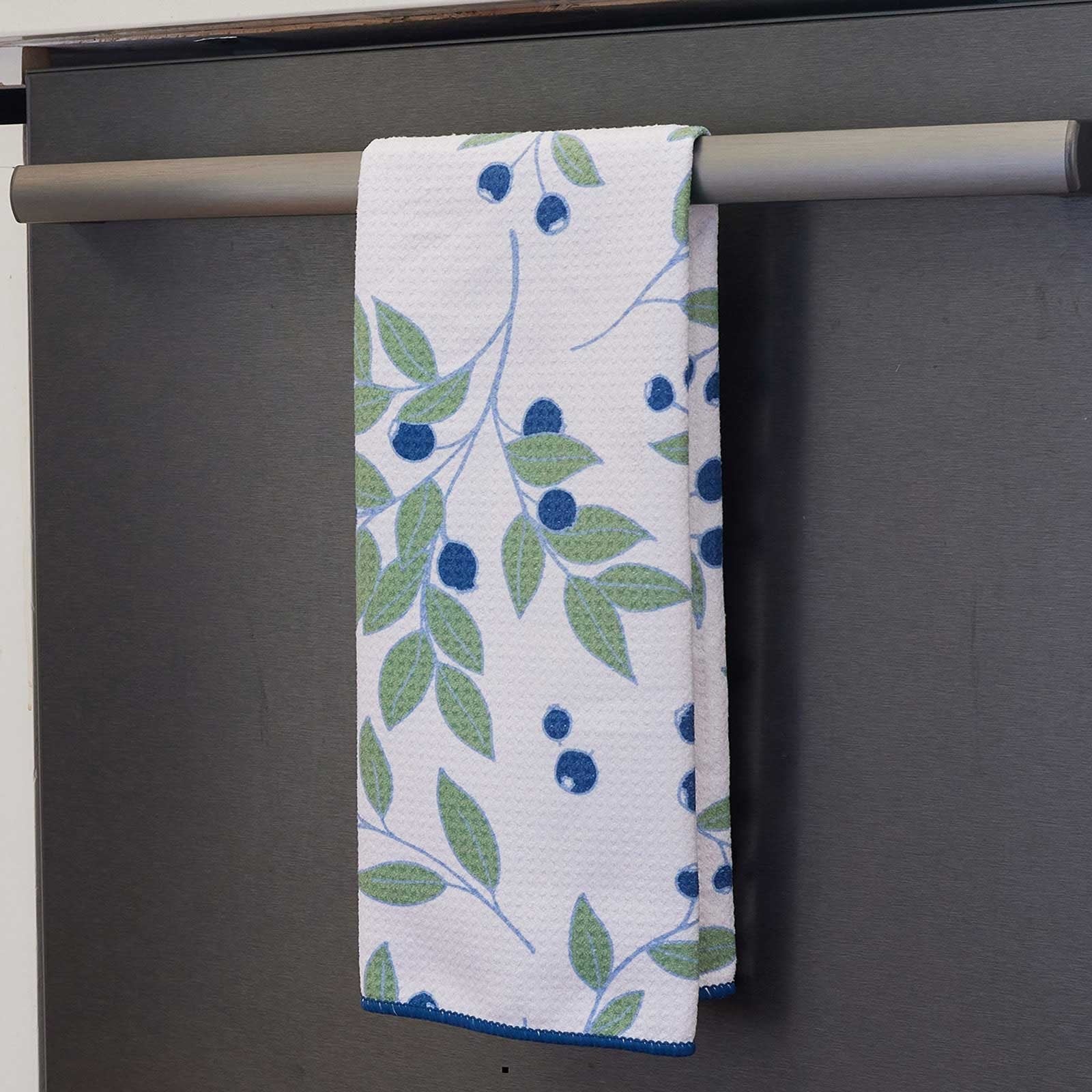 Pressed Petals Blu Kitchen Tea Towel – rockflowerpaper LLC