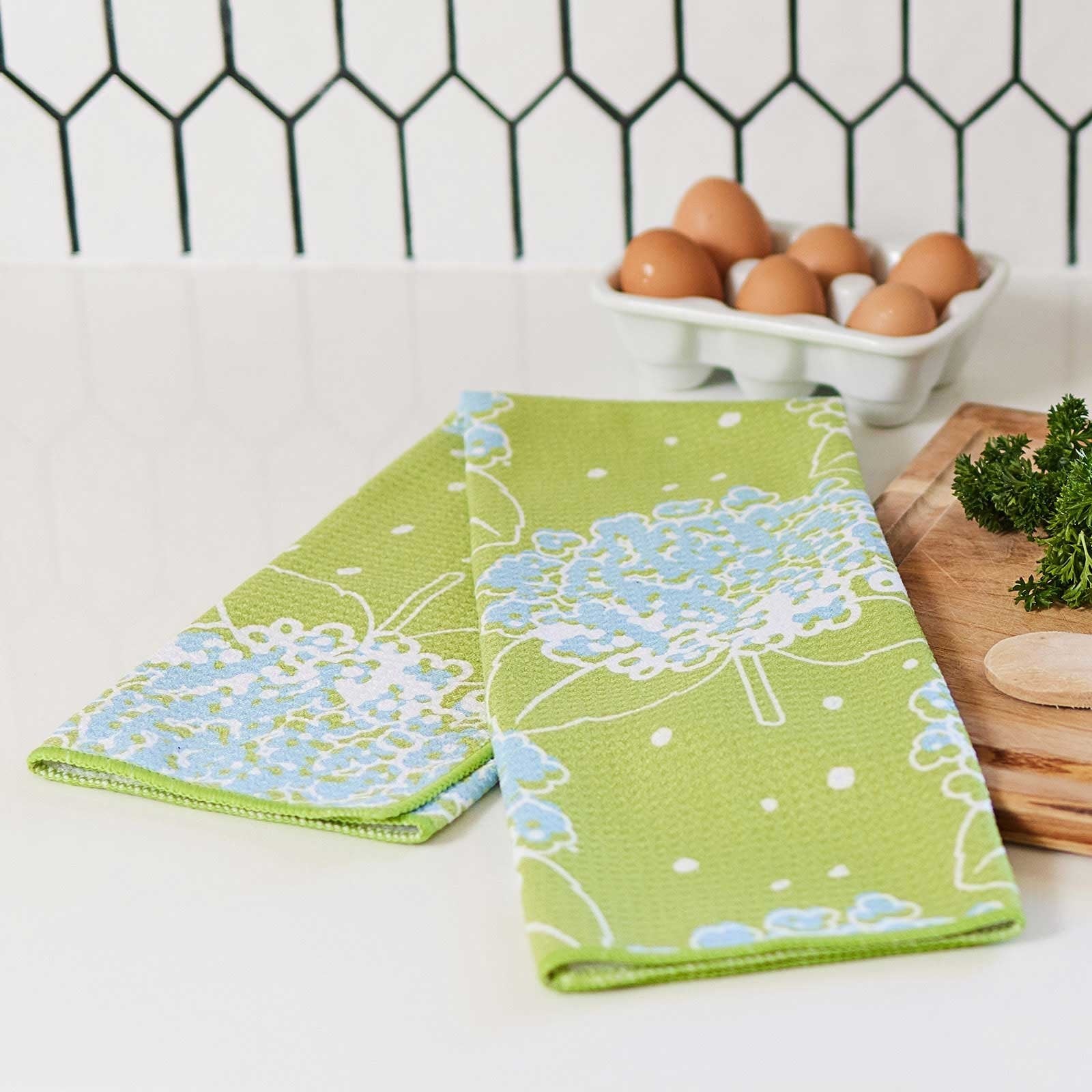 Hydrangea Blu Kitchen Tea Towel Kitchen Towel - rockflowerpaper