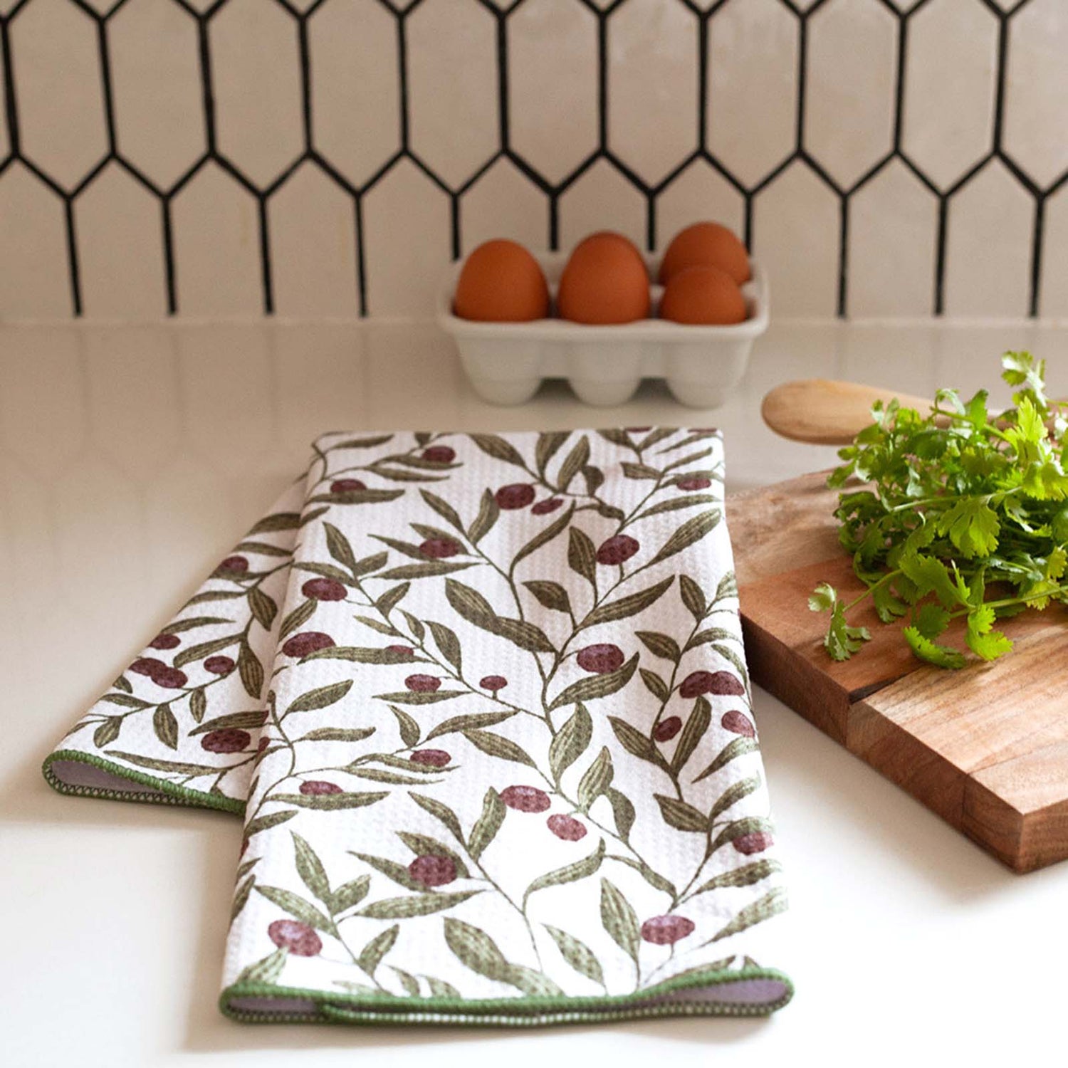 OUTLET Olives Blu Kitchen Tea Towel rockflowerpaper