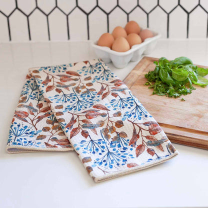 Passion Flora blu Kitchen Tea Towel Kitchen Towel - rockflowerpaper