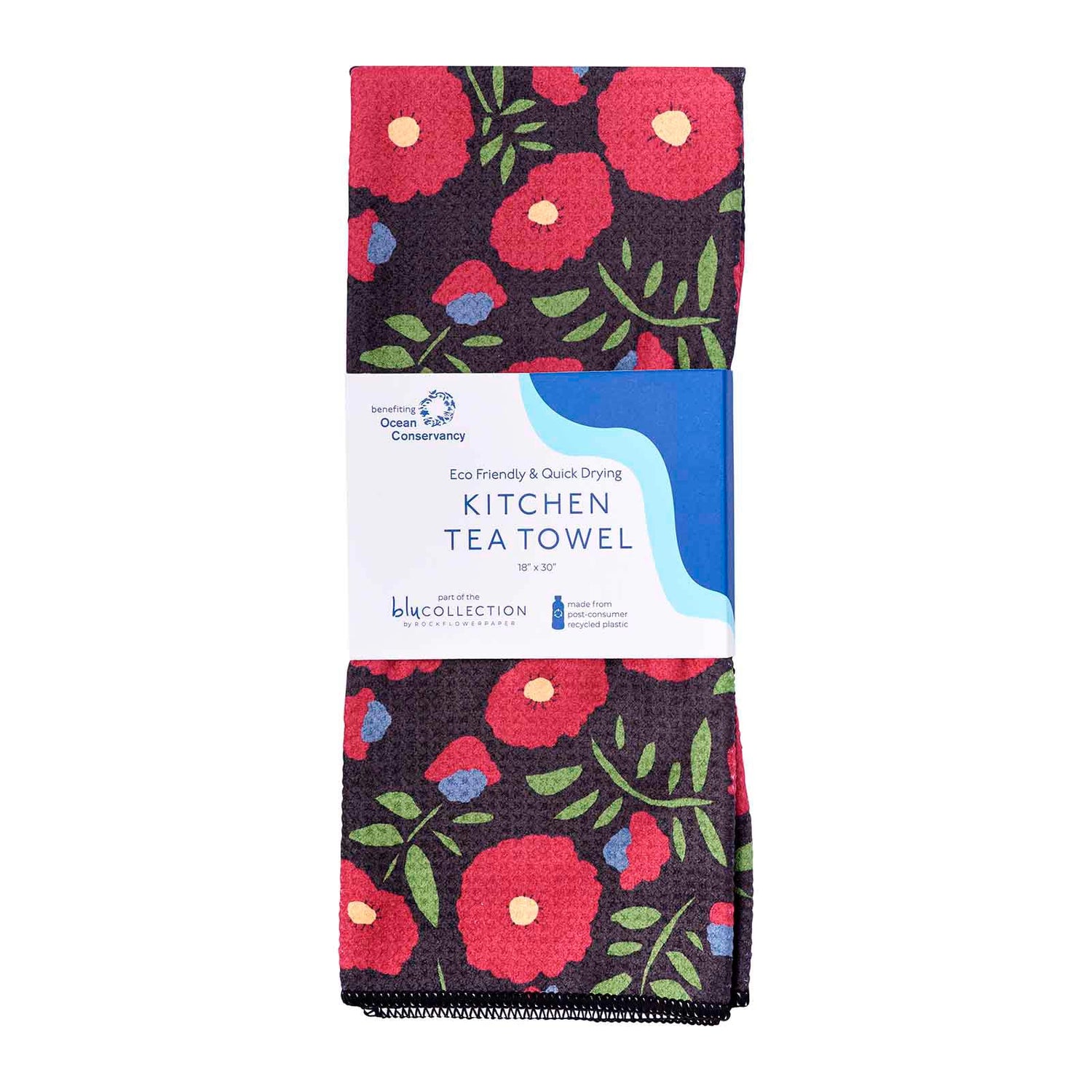 Autumnal Roses blu Kitchen Tea Towel Kitchen Towel - rockflowerpaper