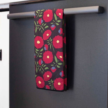 Autumnal Roses blu Kitchen Tea Towel Kitchen Towel - rockflowerpaper