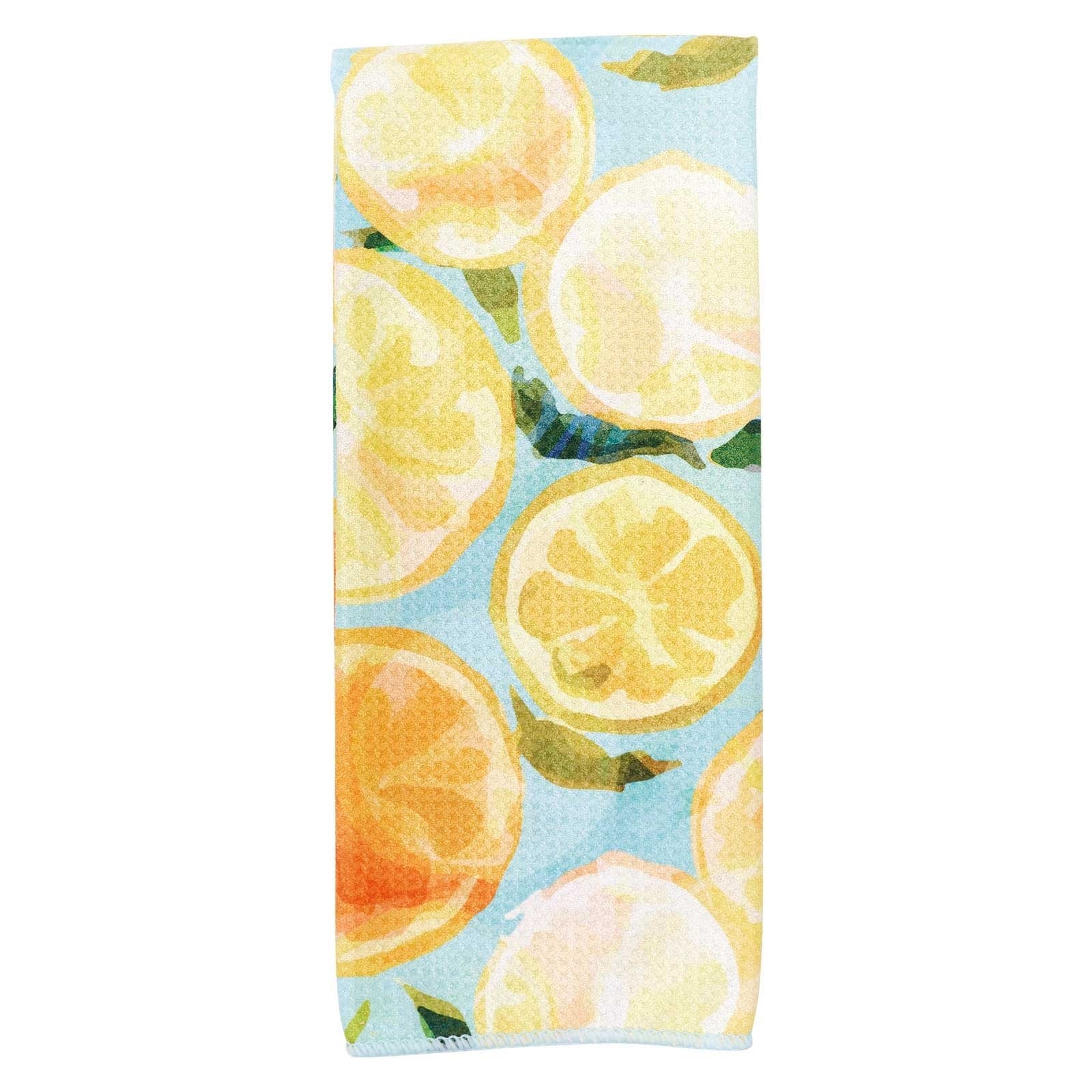 Lemon Slices Blu Kitchen Tea Towel Kitchen Towel - rockflowerpaper