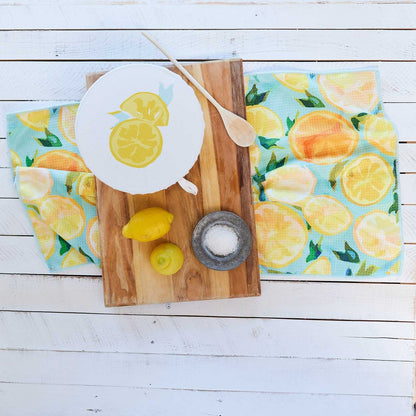 Lemon Slices Blu Kitchen Tea Towel Kitchen Towel - rockflowerpaper