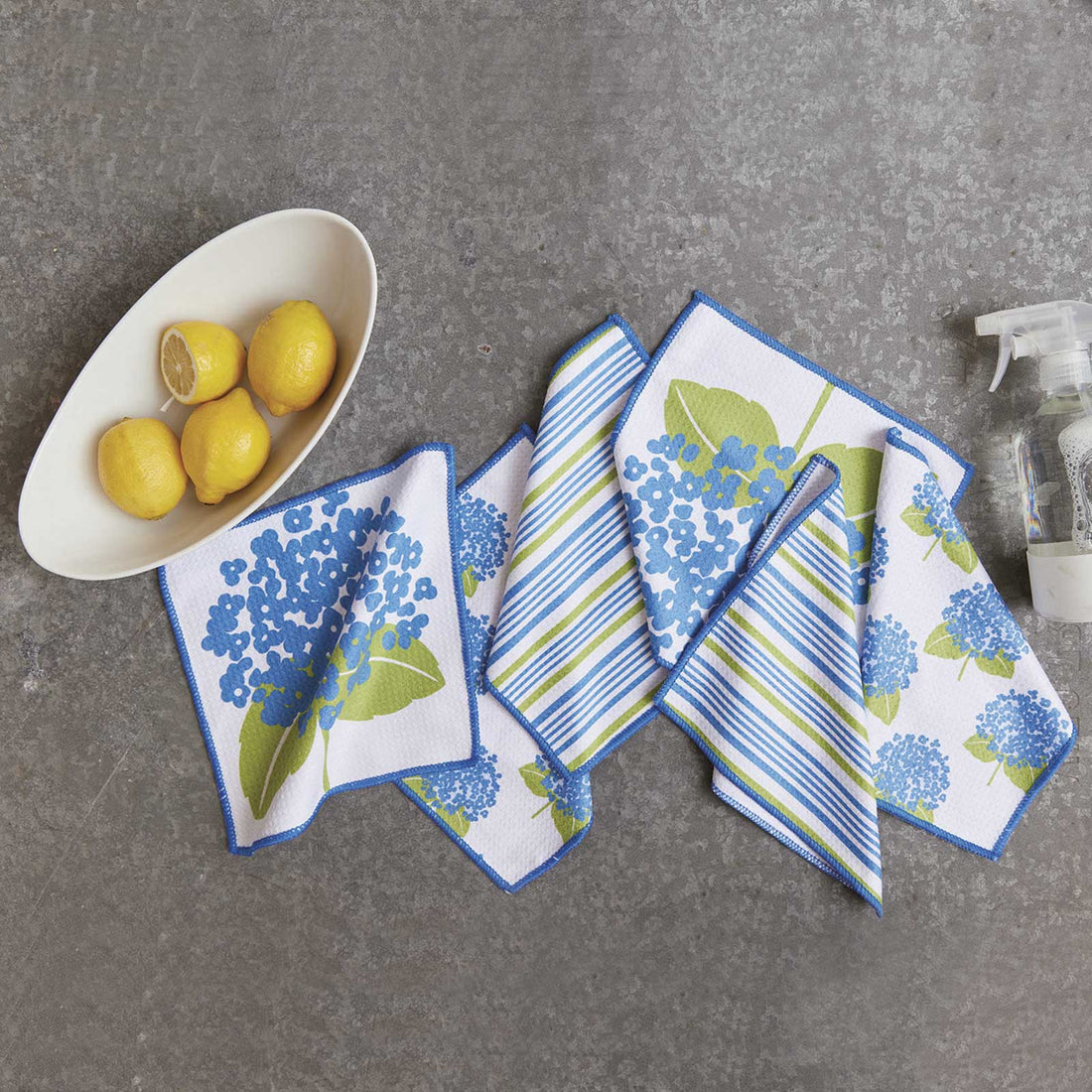 Hydrangea blu Kitchen Dish Cloths (Set of 3) Reusable Dish Cloth - rockflowerpaper
