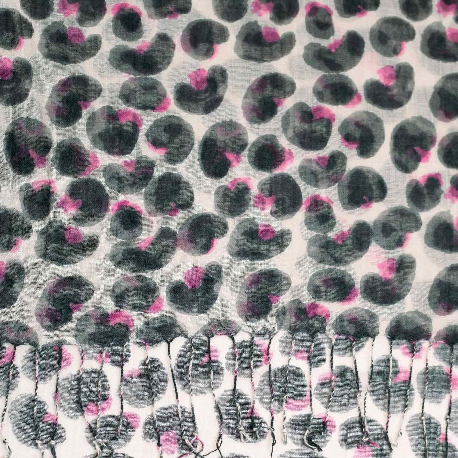 Leopard Pink Featherweight Tassel Lux Scarf Scarf - rockflowerpaper