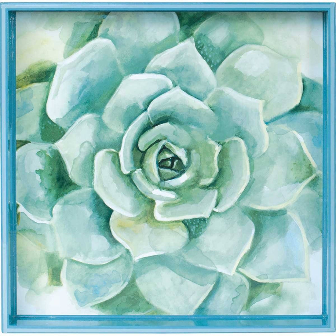 Verdant Succulent 15 inch Square Lacquer Art Serving Tray Tray - rockflowerpaper